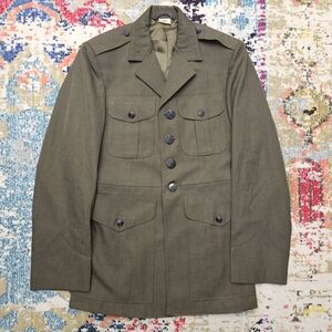 Vintage US Marines Corps Dress Green Uniform Tunic Jacket Size 36R DSCP USMC
